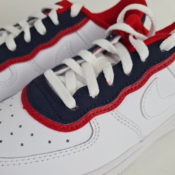 NIKE AIR FORCE 1 LV8 1 DBL White Sneakers Boys Shoes - Picture 10 of 11